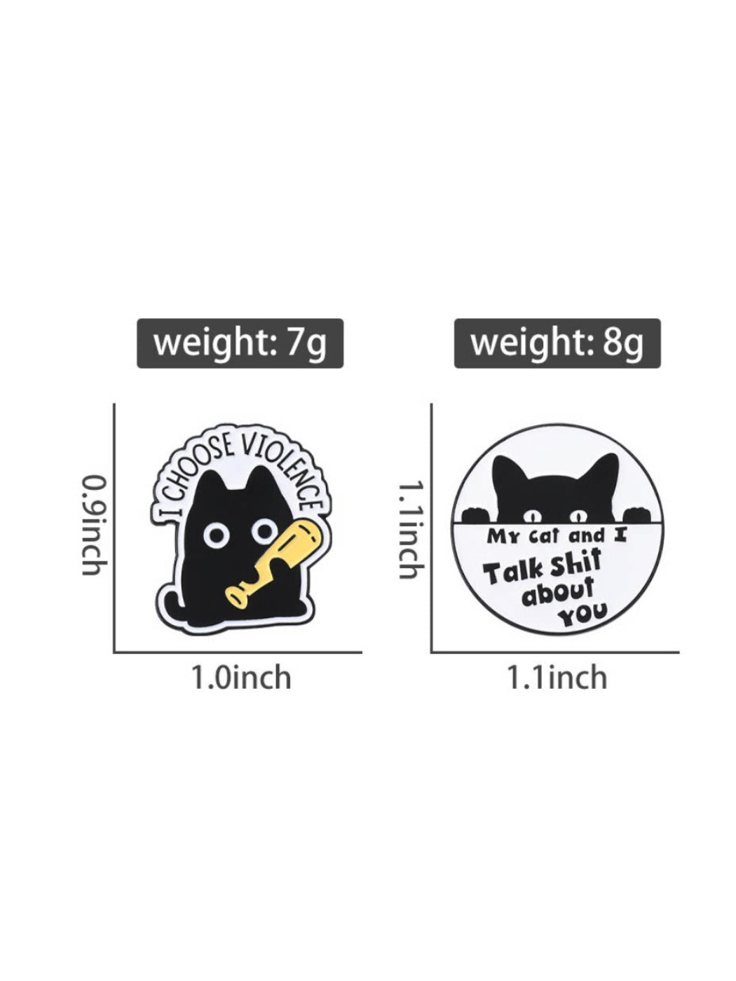 Pinori cute cat brooch worn on a denim jacket lapel