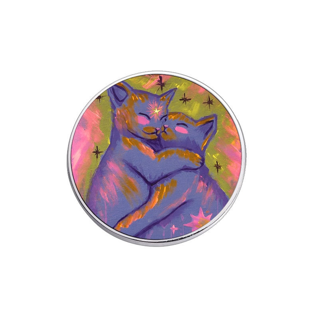 Pinori - Artful Hugging Kitten Motif Pin