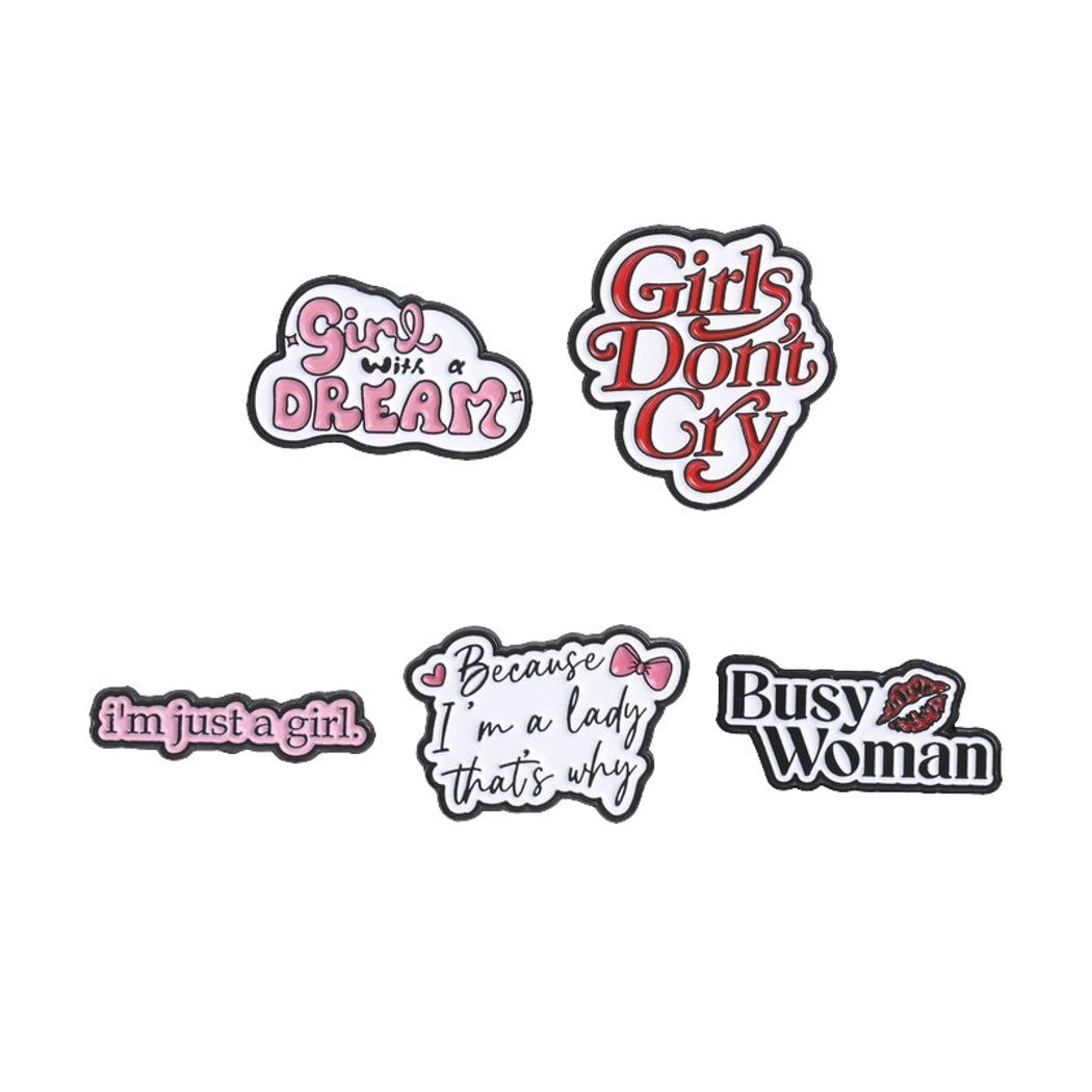 Pinori - Statement English Slogan Letter Brooch Pin