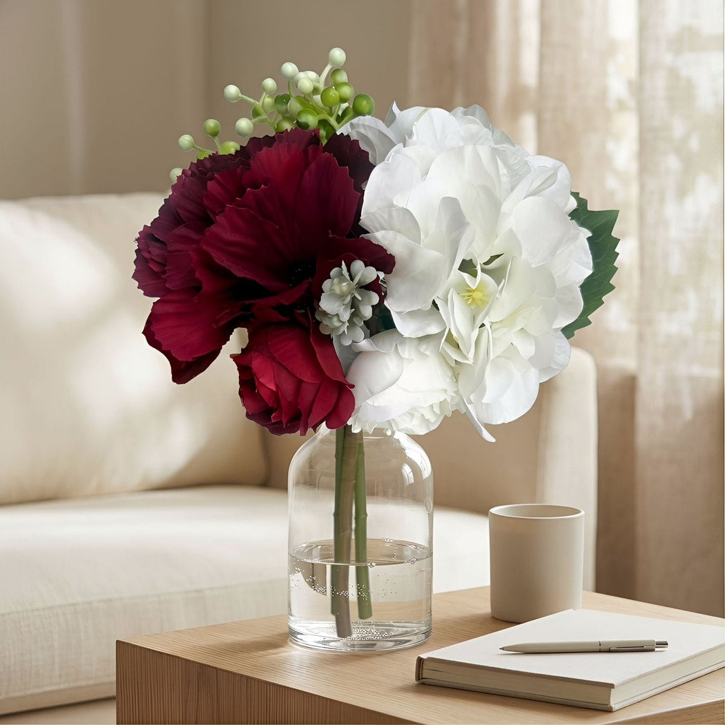 Roselle - Artificial Hydrangea and Rose Mixed Bouquet