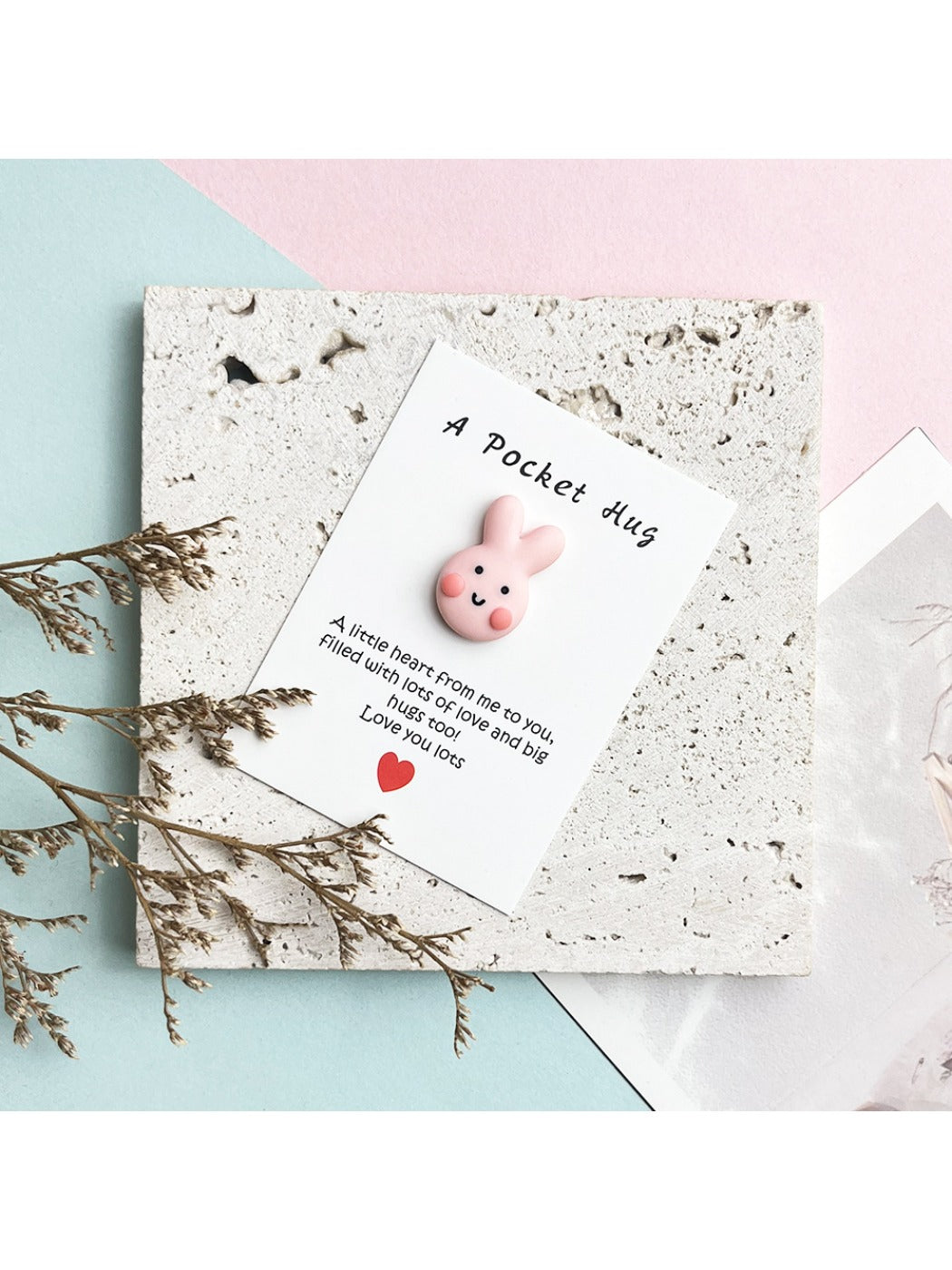 Taphug - Pocket Hug Encouragement Rabbit Frog pocket hug card and keepsake token view 6