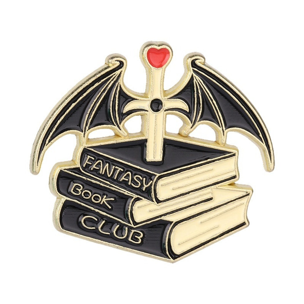 Pinori - Fantasy Dragon Book Motif Decorative Pin