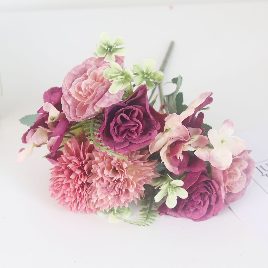 Roselle - Decorative Mixed-variety Artificial Flower Bouquet