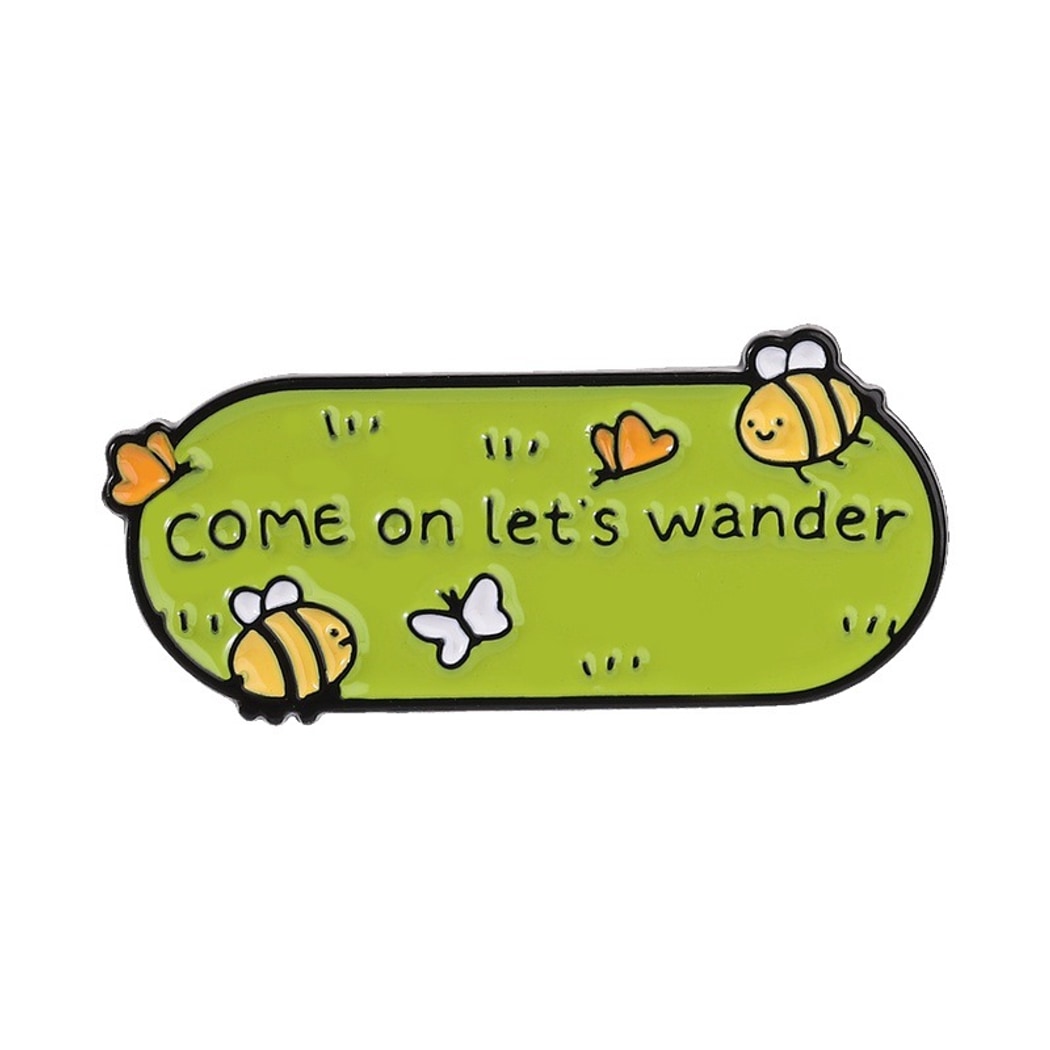 Pinori - Wander Phrase Bee and Butterfly Brooch