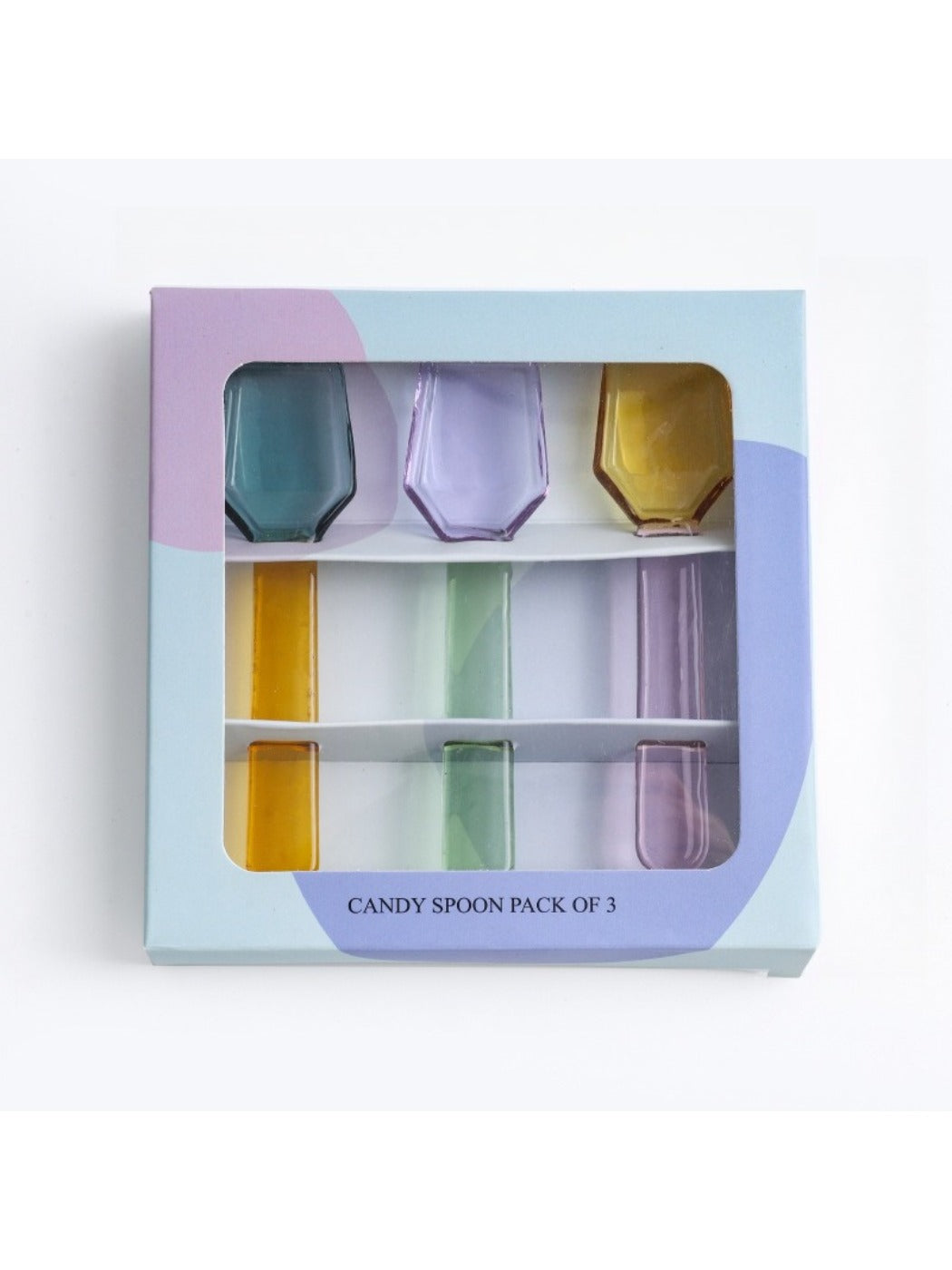Thimara creative milk dessert colorful glass spoon angled to display vibrant colors