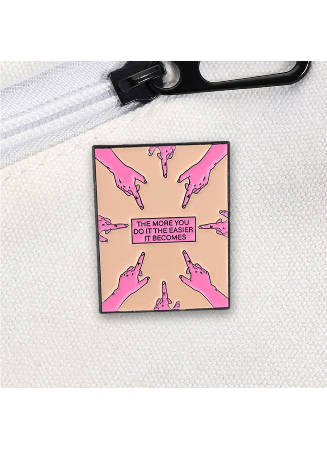 Pinori - Pink Brooch Badge, Cute Cartoon Pink Gesture Pin