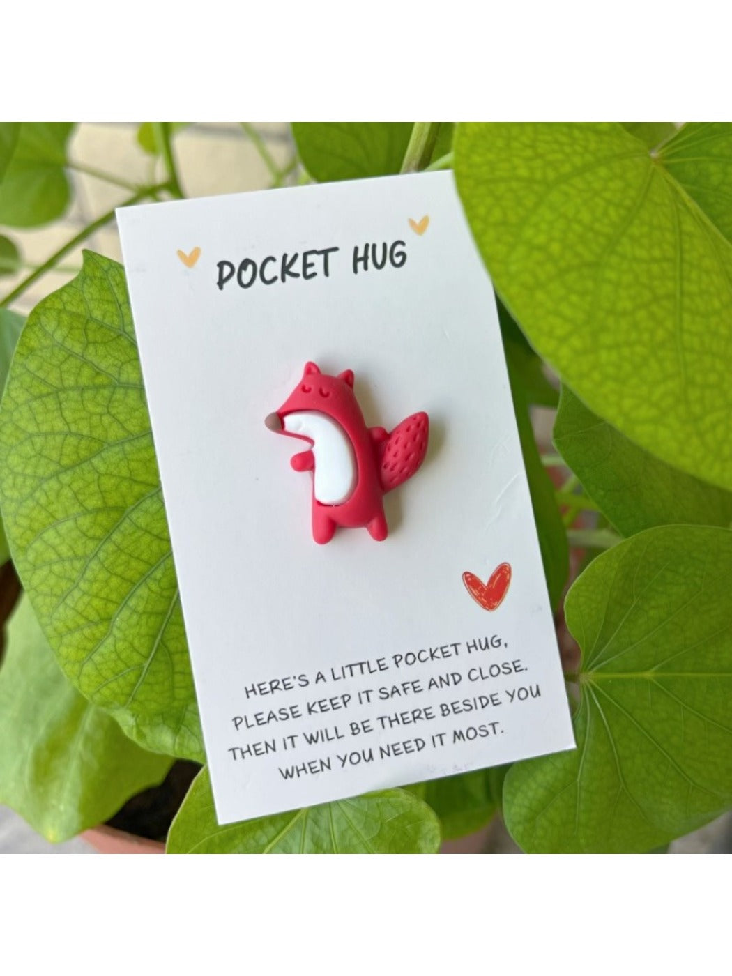 Taphug - Pocket Hug Adorable Fox pocket hug card and keepsake token view 6