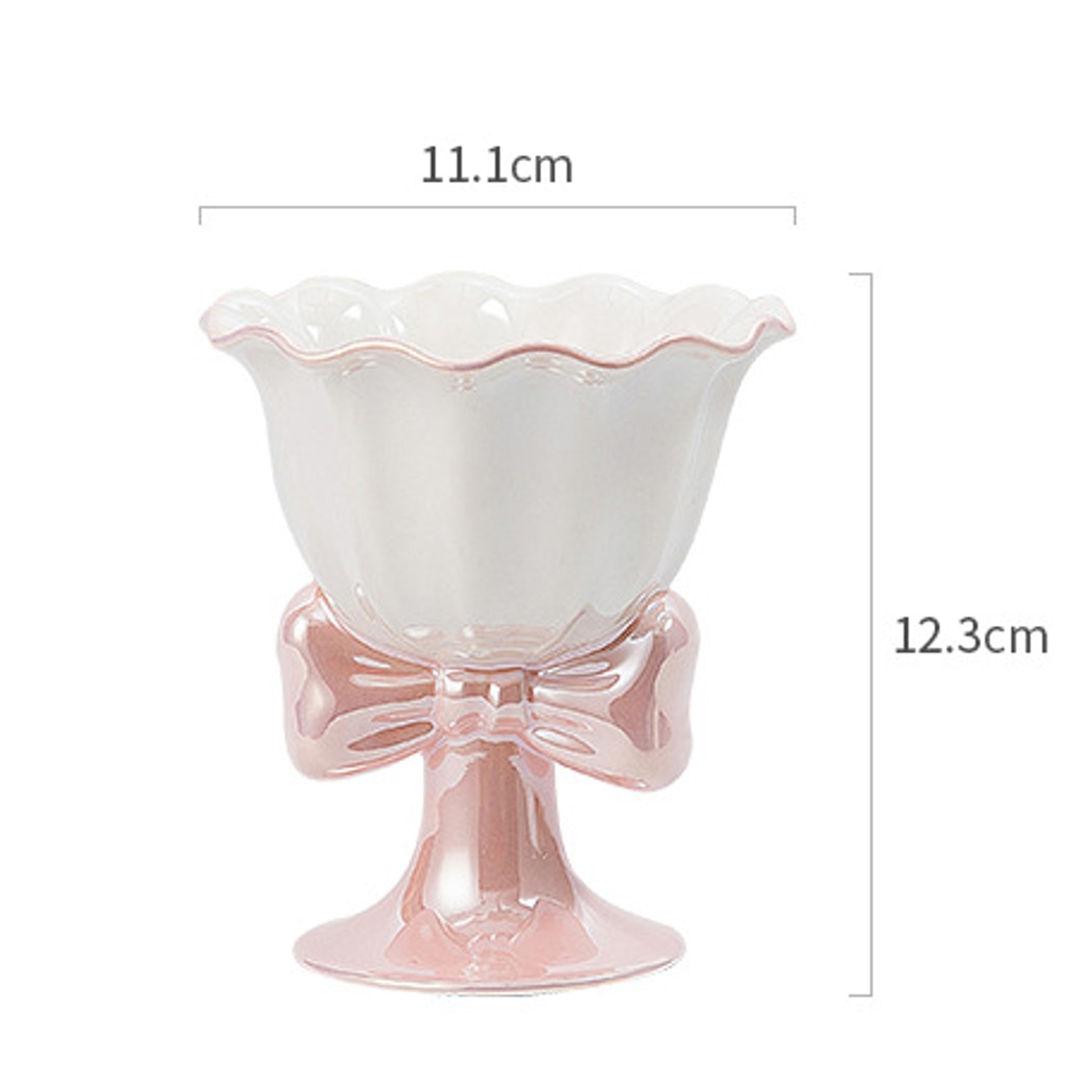 Mivora - Bow Accent Goblet Style Dessert Cup