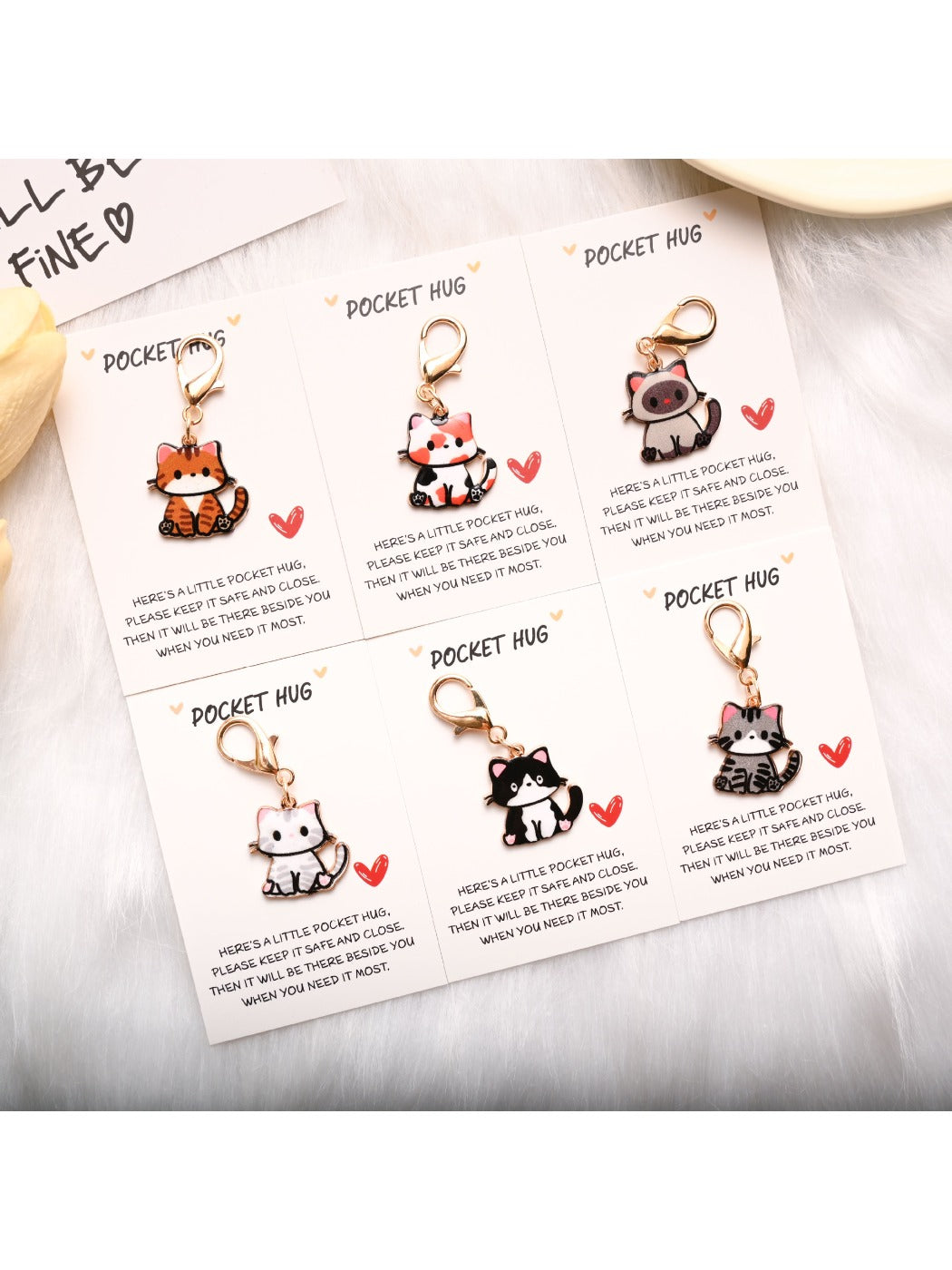 Taphug - Adorable Cartoon Cat Keychain