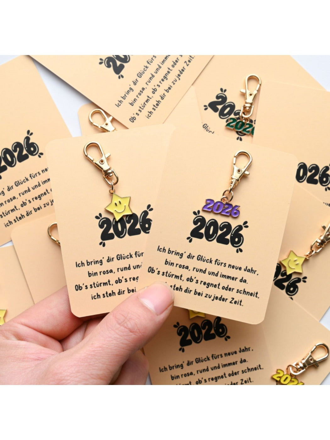 Close-up of Taphug 2026 Blessing Card showing colorful star pattern and year text