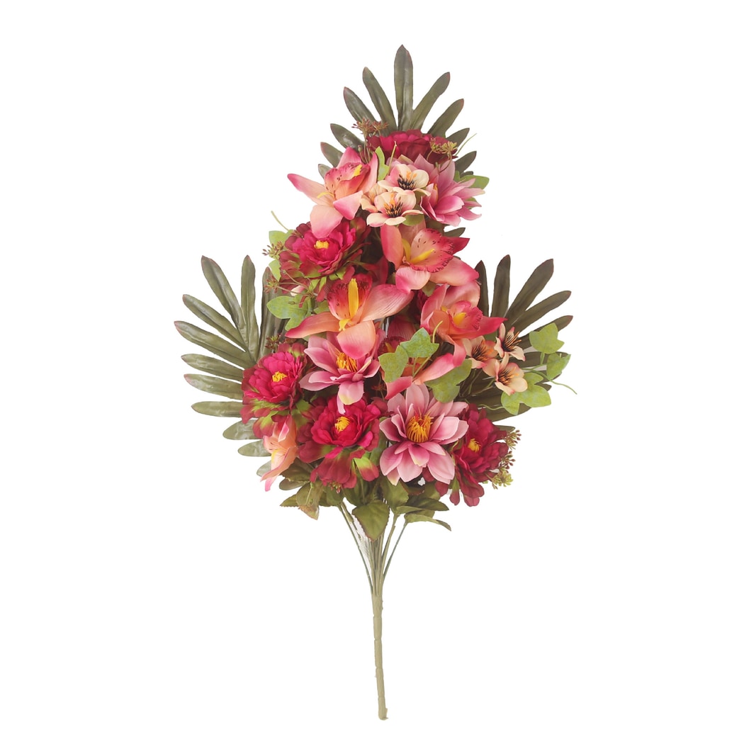 Roselle - Fan Shaped Mixed Bloom Artificial Bouquet