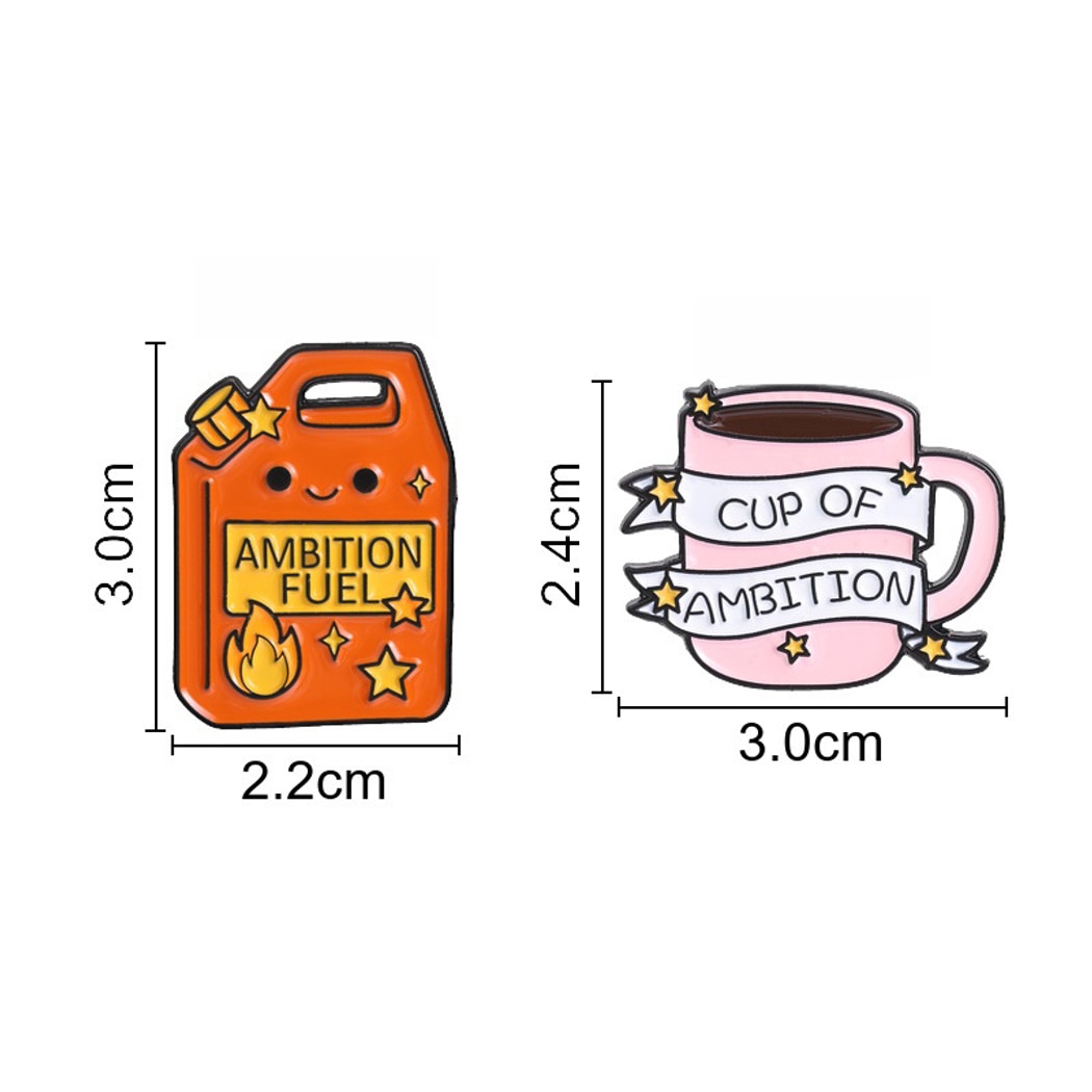 Pinori - Coffee Cup and Motivation Quote Enamel Pin