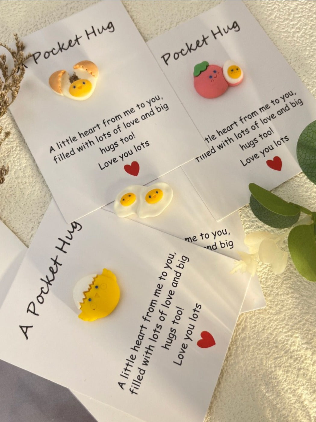 Taphug - Pocket Hug Mini Egg Series pocket hug card and keepsake token view 2