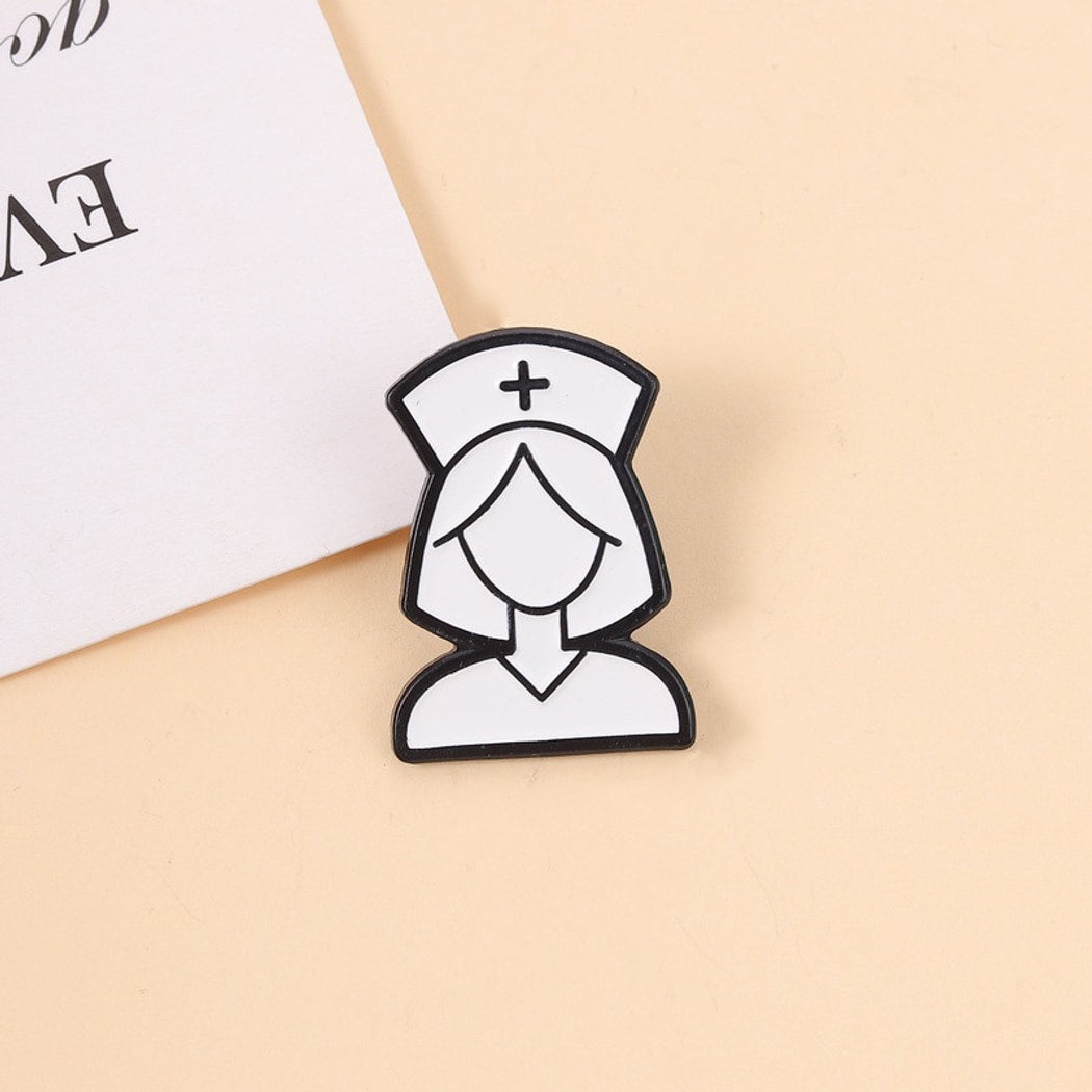 Pinori - Minimalist Nurse Line Art Lapel Brooch