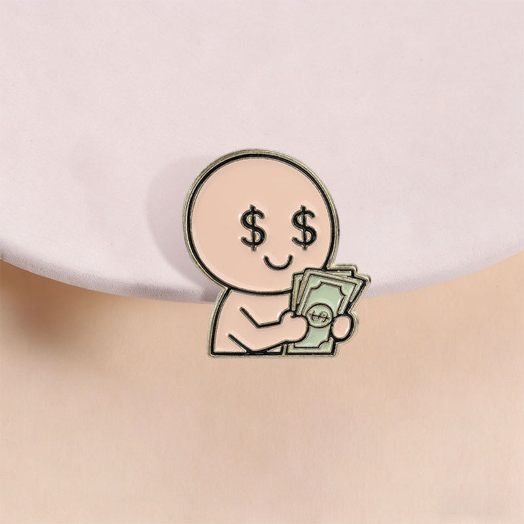 Pinori - Happily Counting Money Brooch