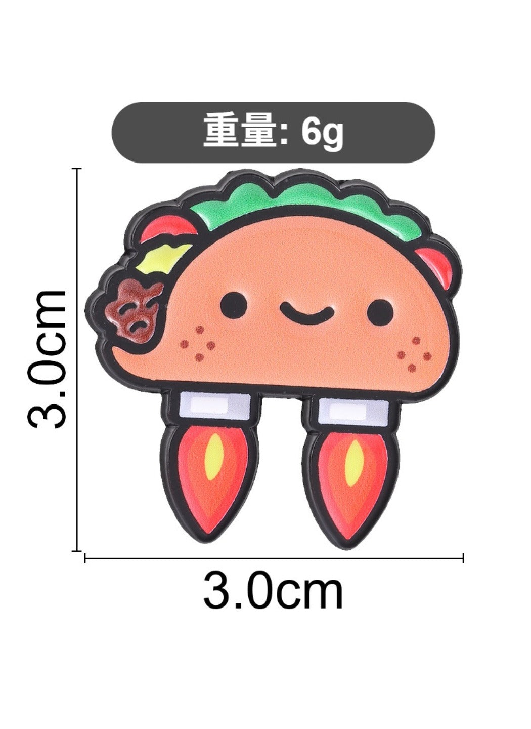 Pinori - Cute Cartoon Rocket Taco Pin Brooch Badge