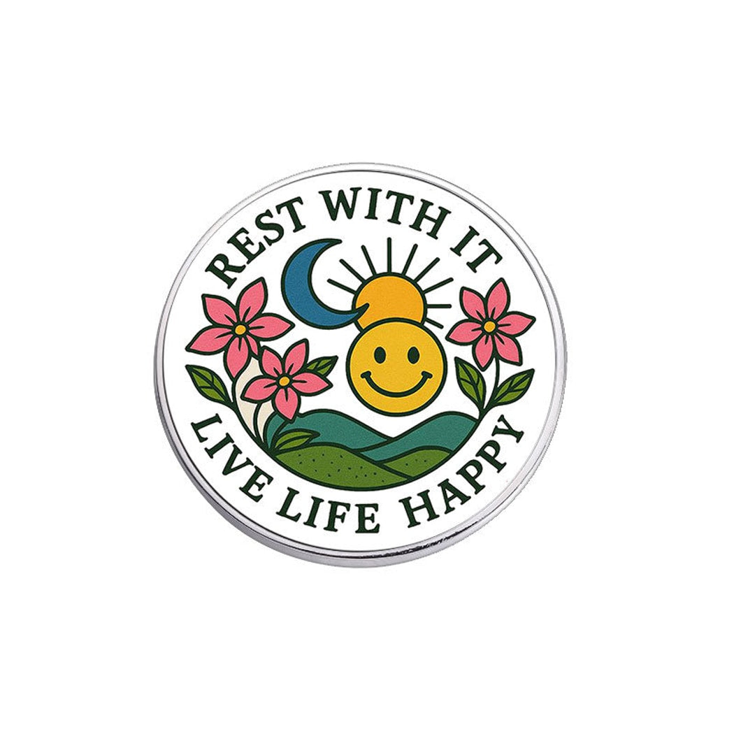 Pinori - Playful Sun Smile Round Pin
