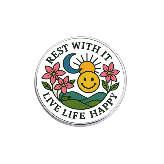 Pinori - Playful Sun Smile Round Pin