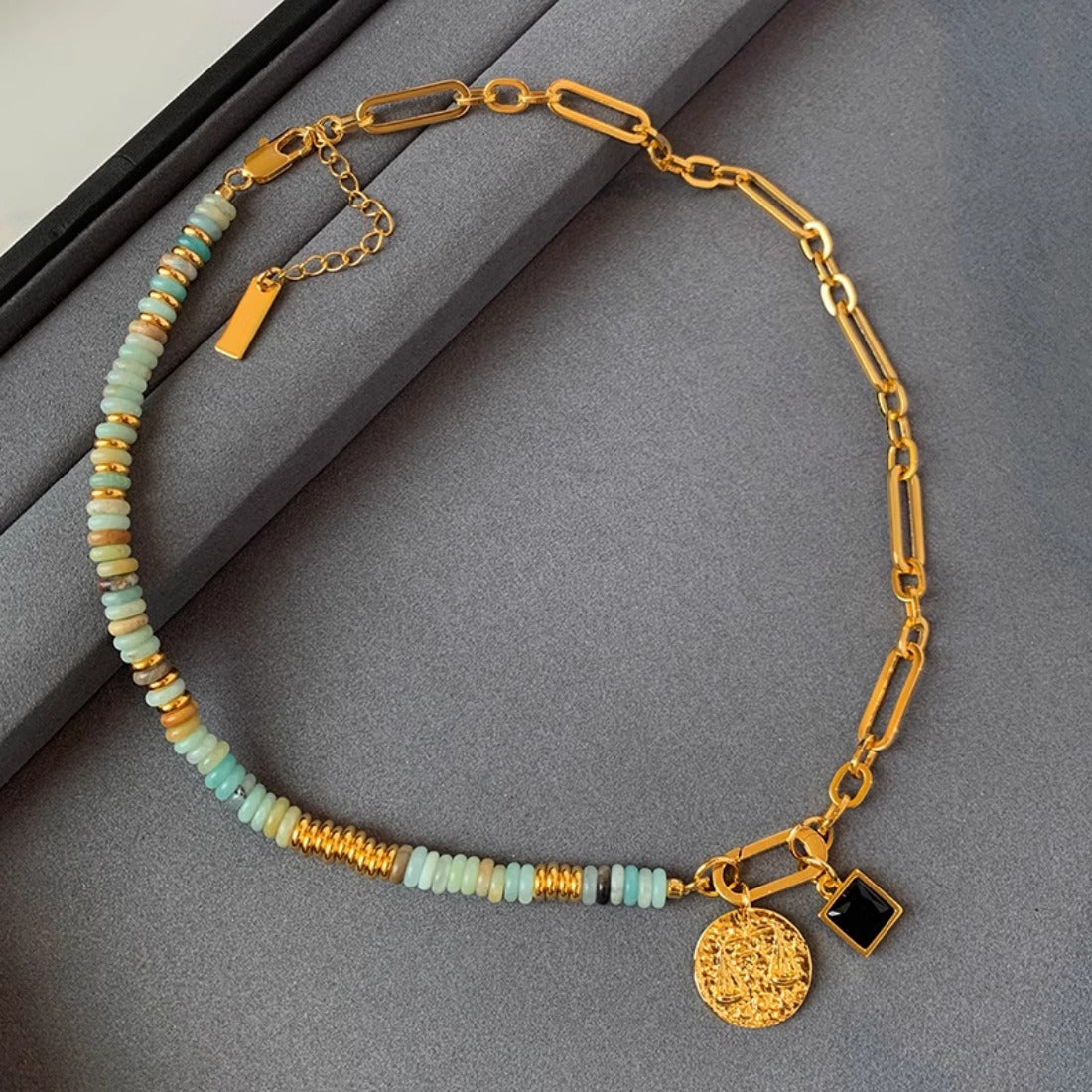 Handmade Beaded Zodiac Stone Necklace – Sweater Chain