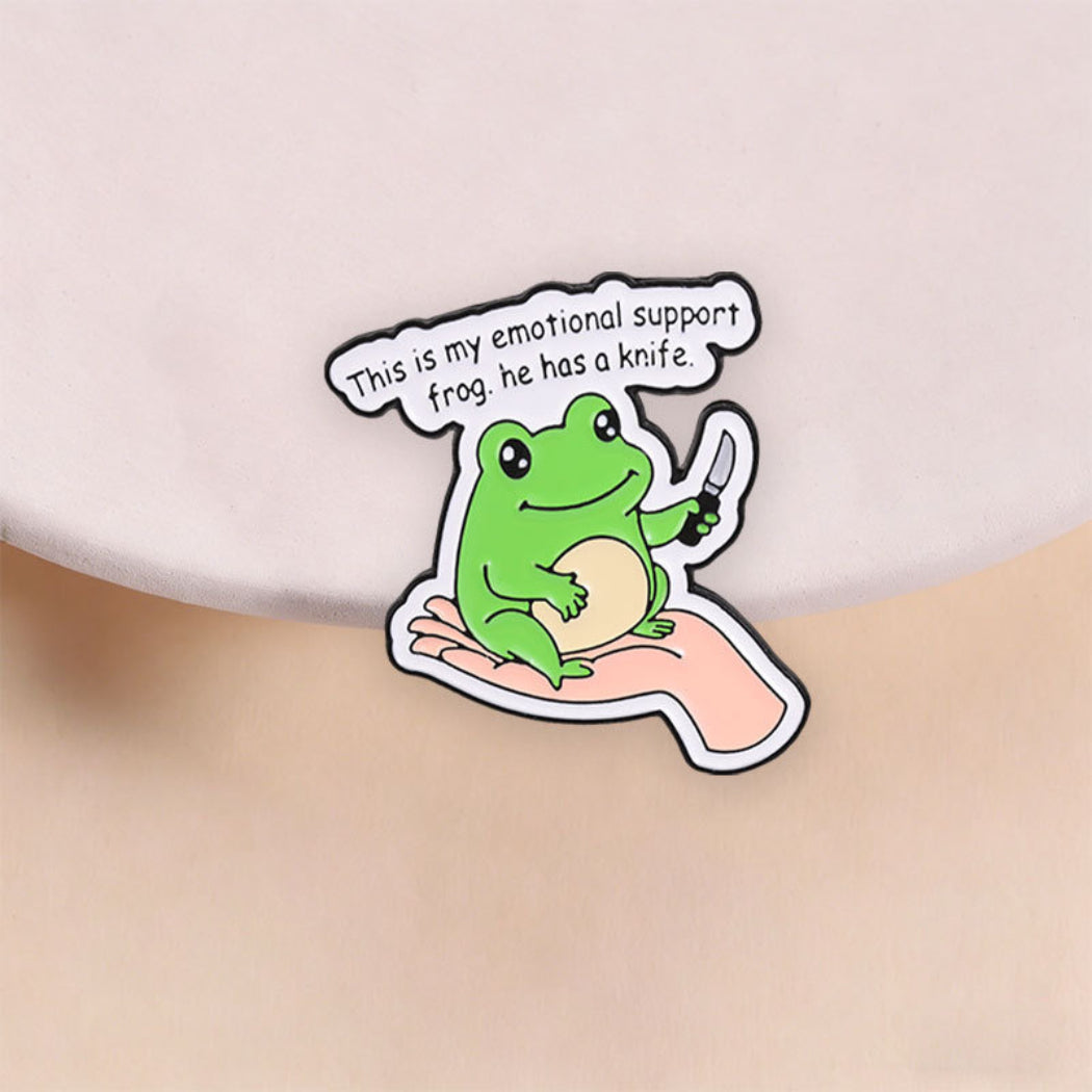 Pinori Emotional Support Frog Enamel Pin