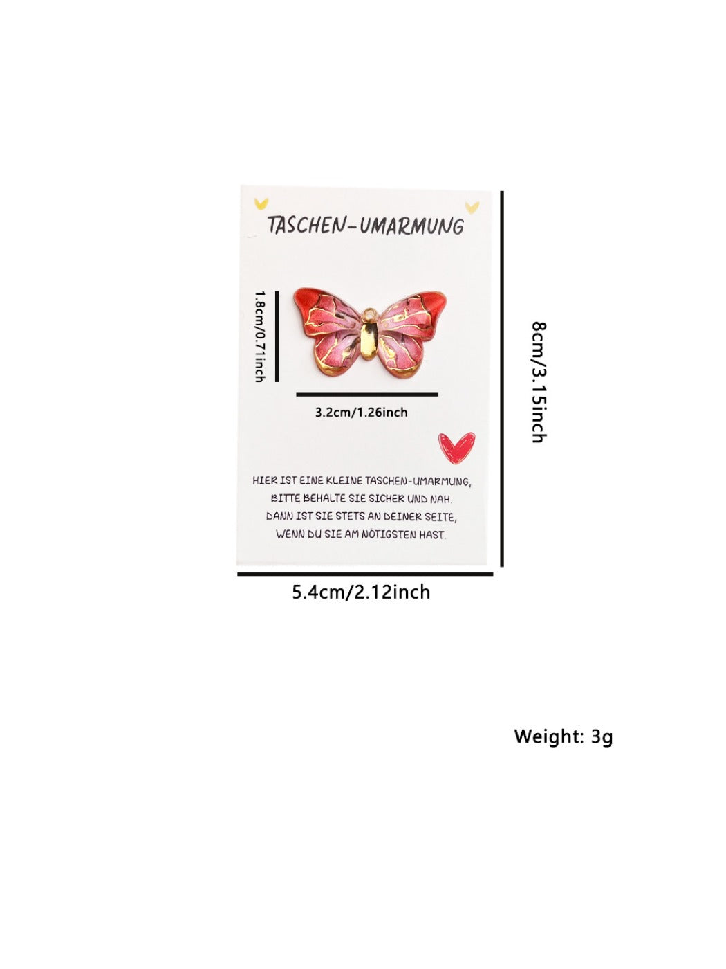Hand holding Taphug DIY Gradient Butterfly Pocket Hug Card with butterfly design
