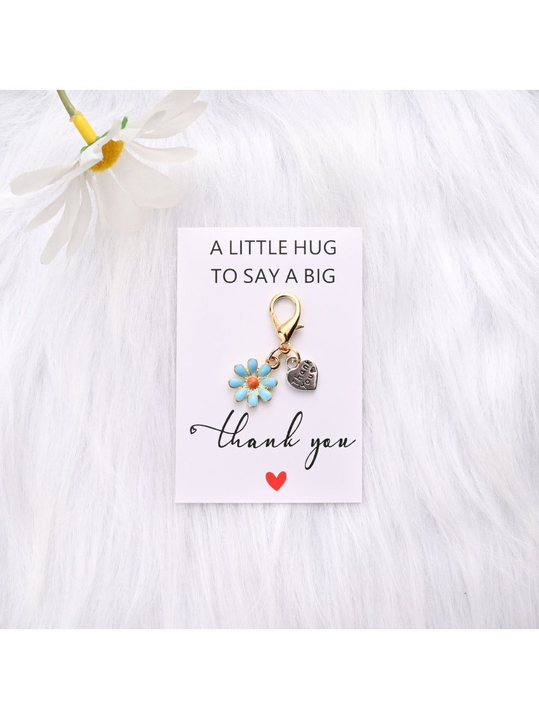 Taphug - Heart Flower Thank You Keychain