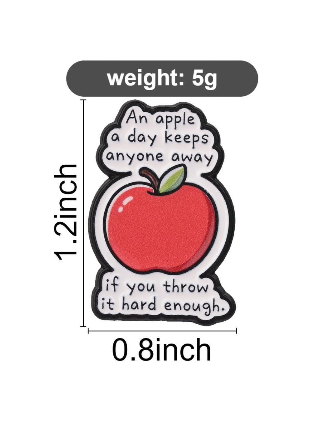 Pinori - Apple Brooch Badge, Cute Cartoon Red Apple Pin