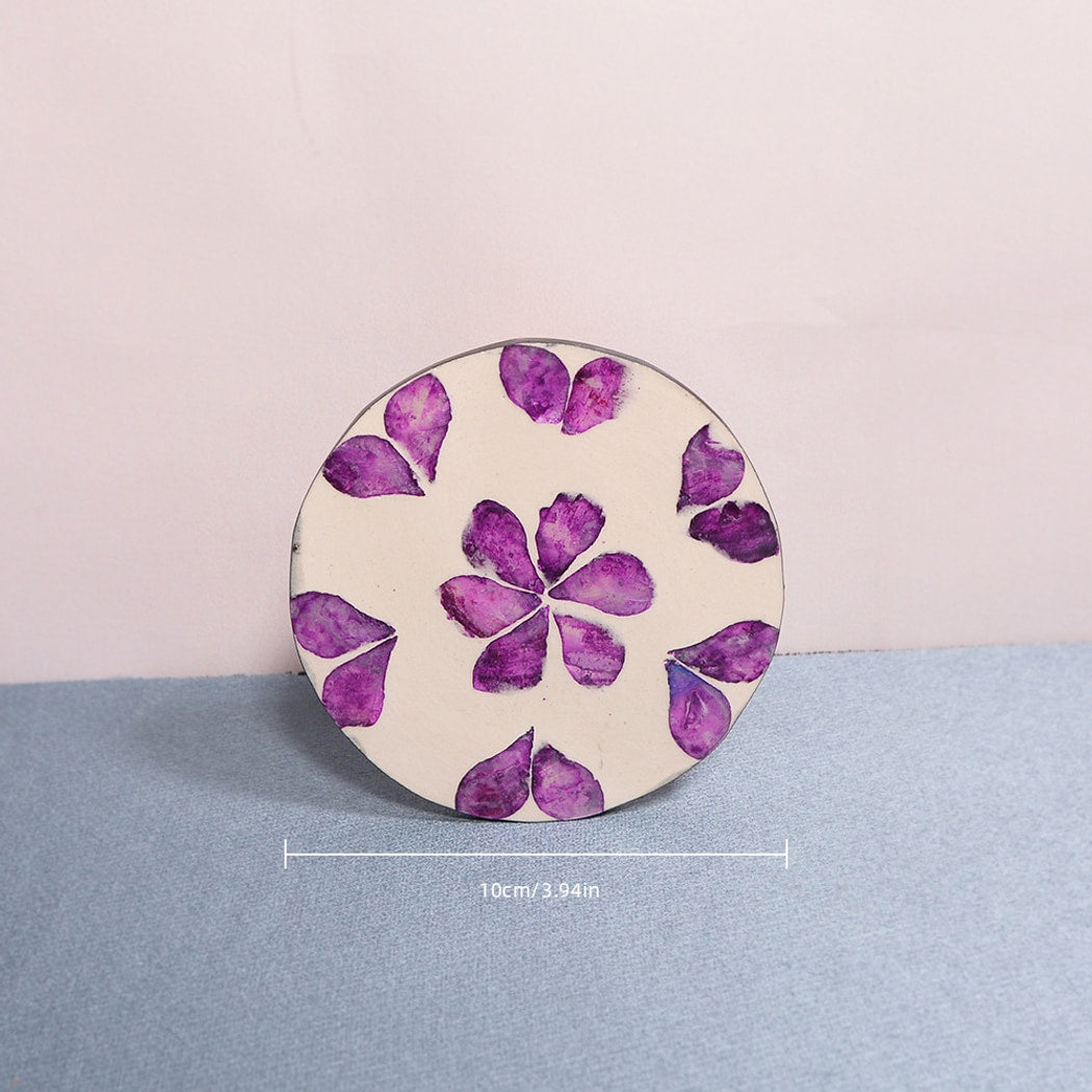 Thimara - Round Floral Pattern Decorative Coaster
