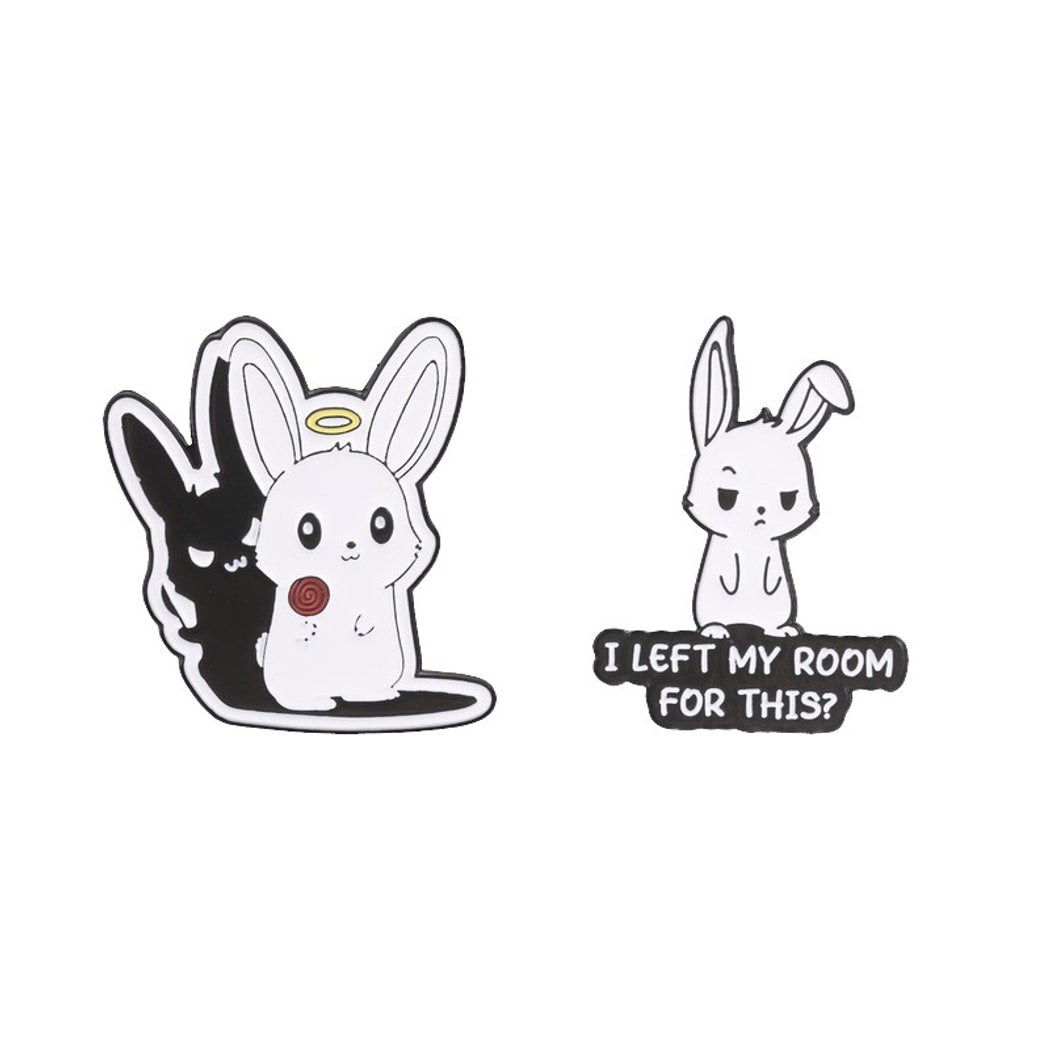 Pinori - Cartoon Rabbit Quote Decorative Pin