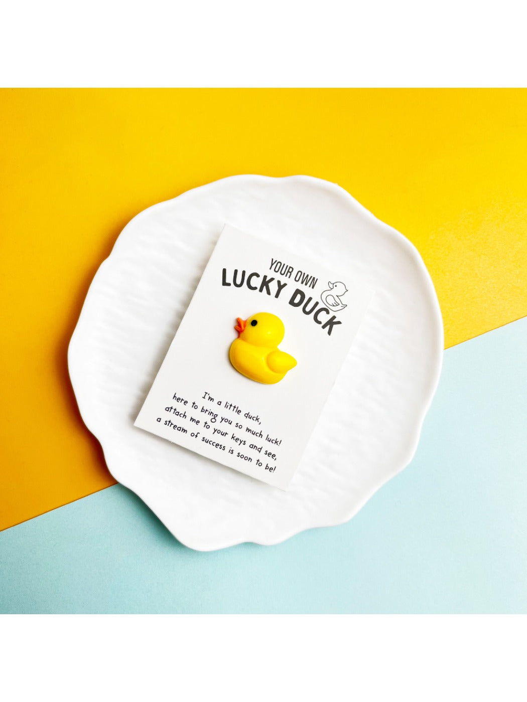 Taphug DIY Duck Pocket Hug Card folded with duck illustration on front