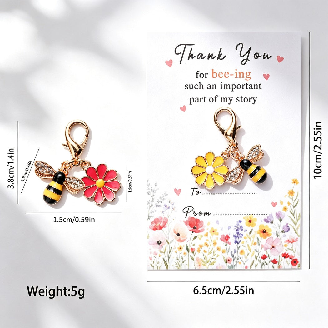 Taphug - Pocket Hug Bee Flower Keychain