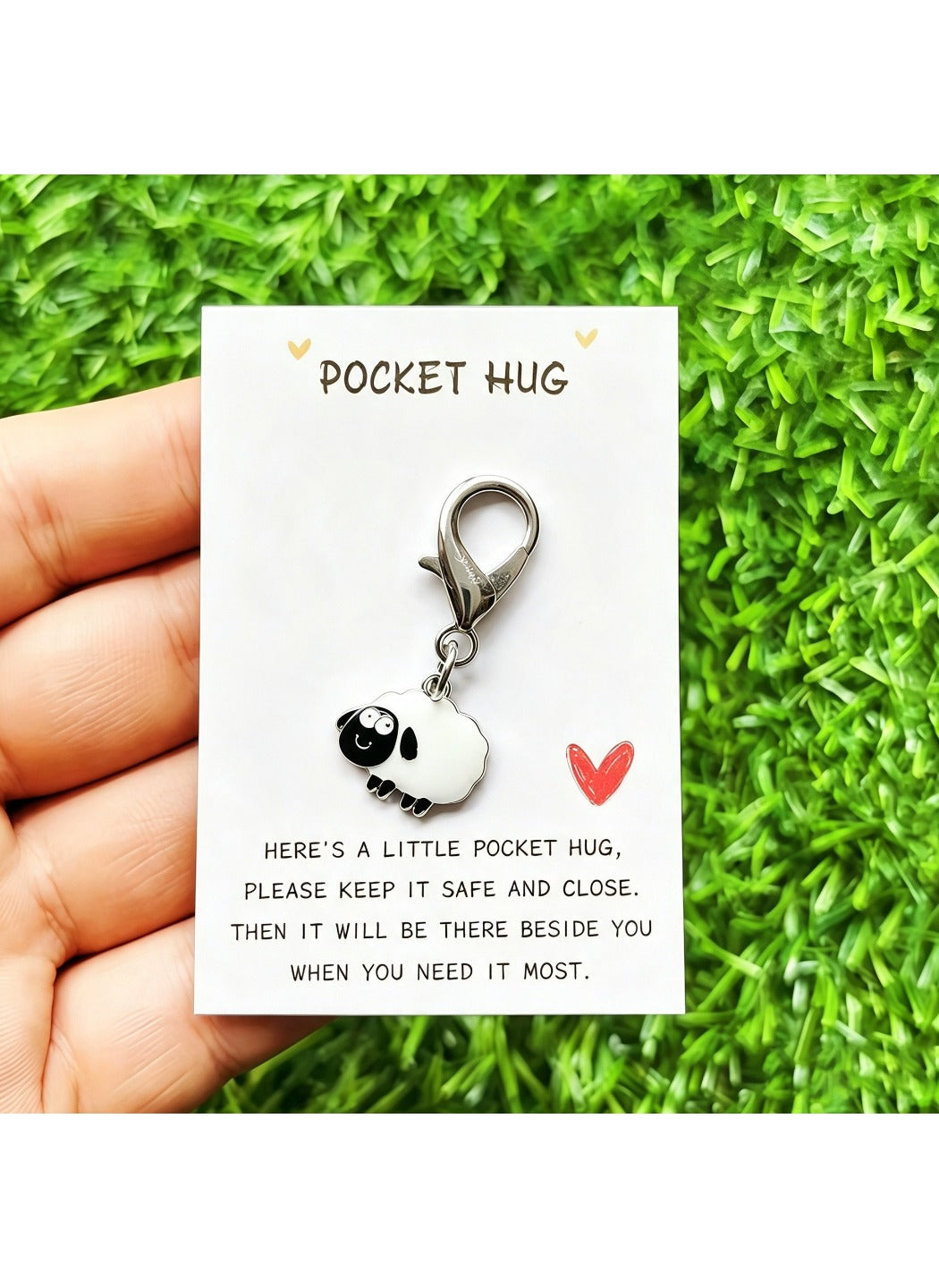Taphug  - Alloy Pocket Hug Card Sheep Keychain