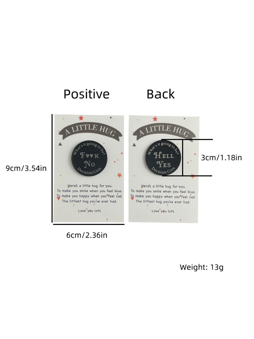 Taphug - Unique Pocket Decision Coin with Double Sided pocket hug card and keepsake token view 5