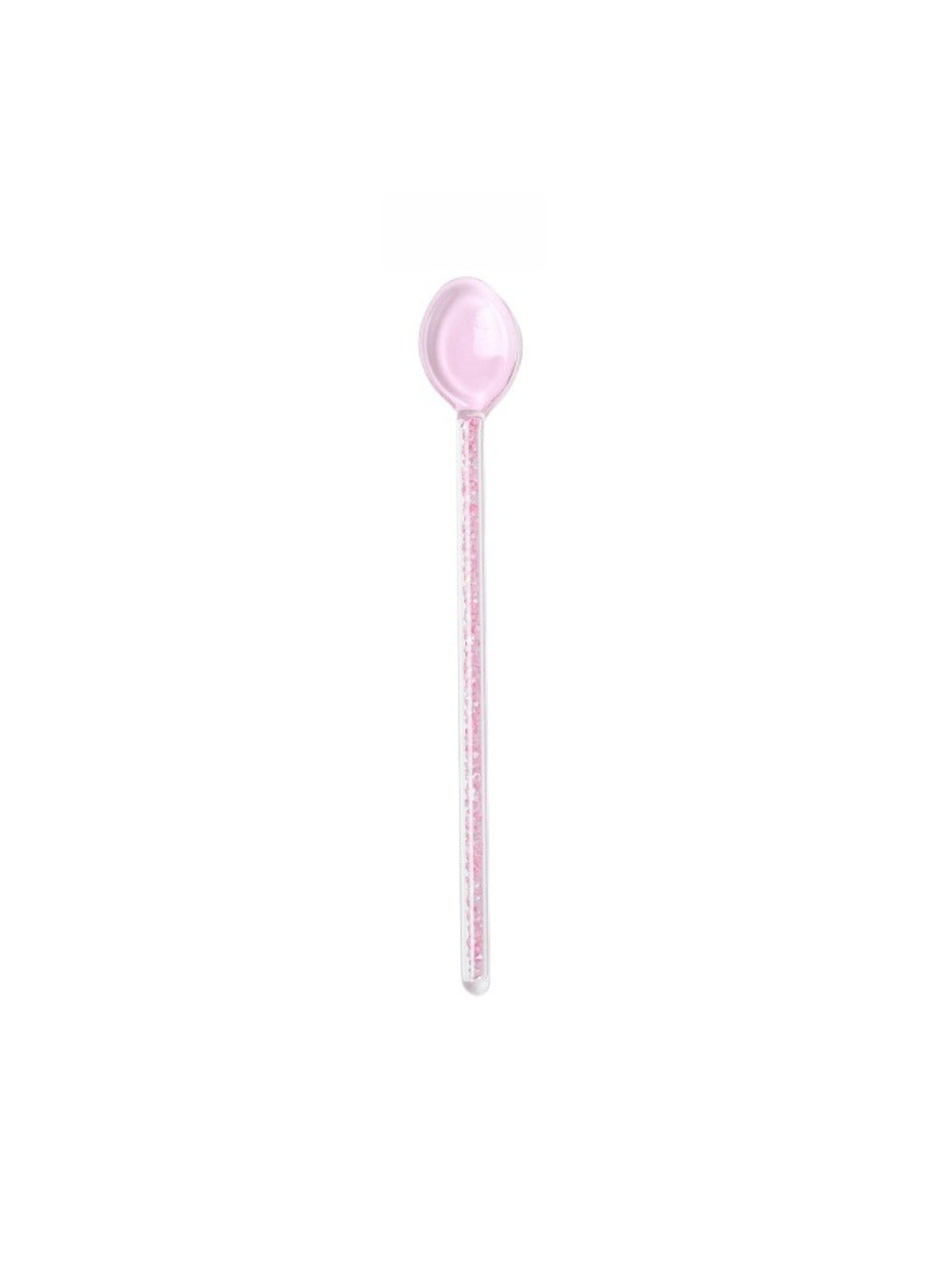 Thimara heat resistant glass spoon with long handle side profile