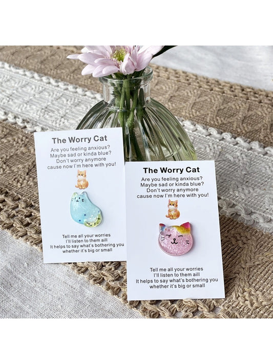Taphug - Pocket Hug Pink Blue Cat pocket hug card and keepsake token