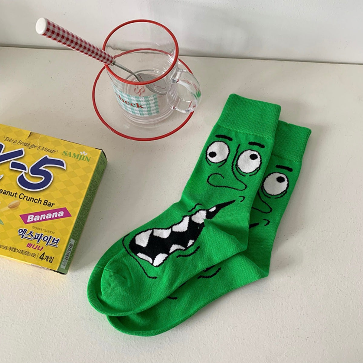 Miski ｜ Crazy Green Character Socks