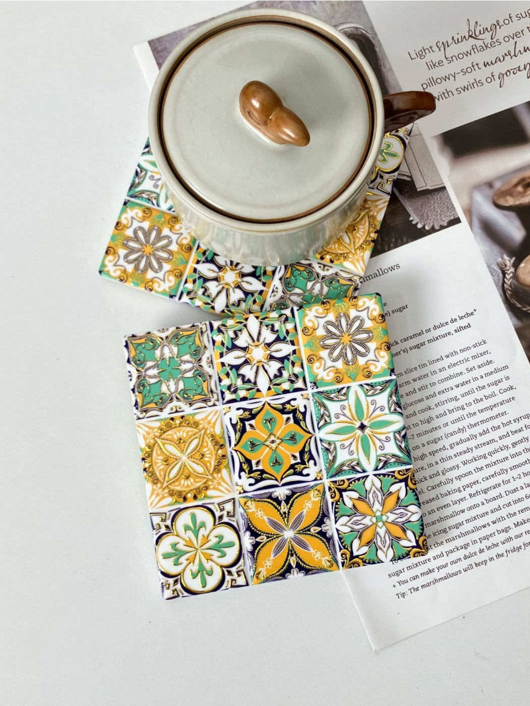 Thimara - New Square Embossed Coaster with Non Slip Back