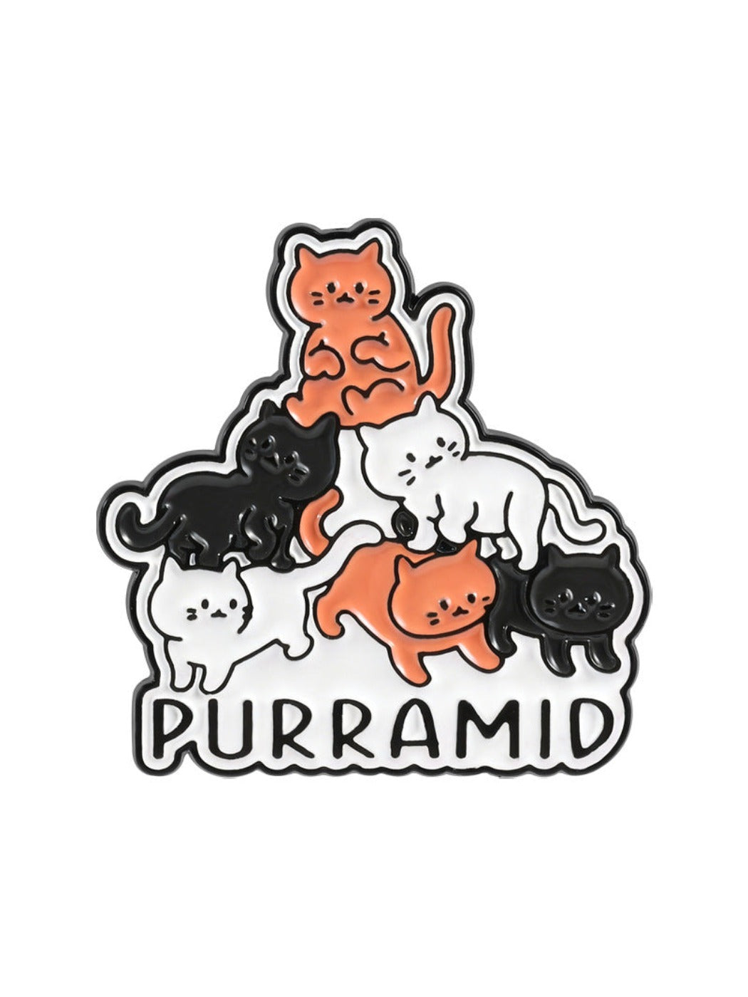 Pinori Cat Pyramid Brooch placed on a white background for clear product display