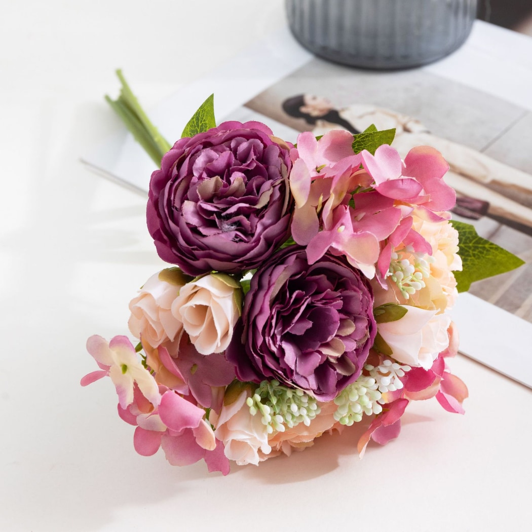Roselle - Rose and Hydrangea Artificial Bouquet