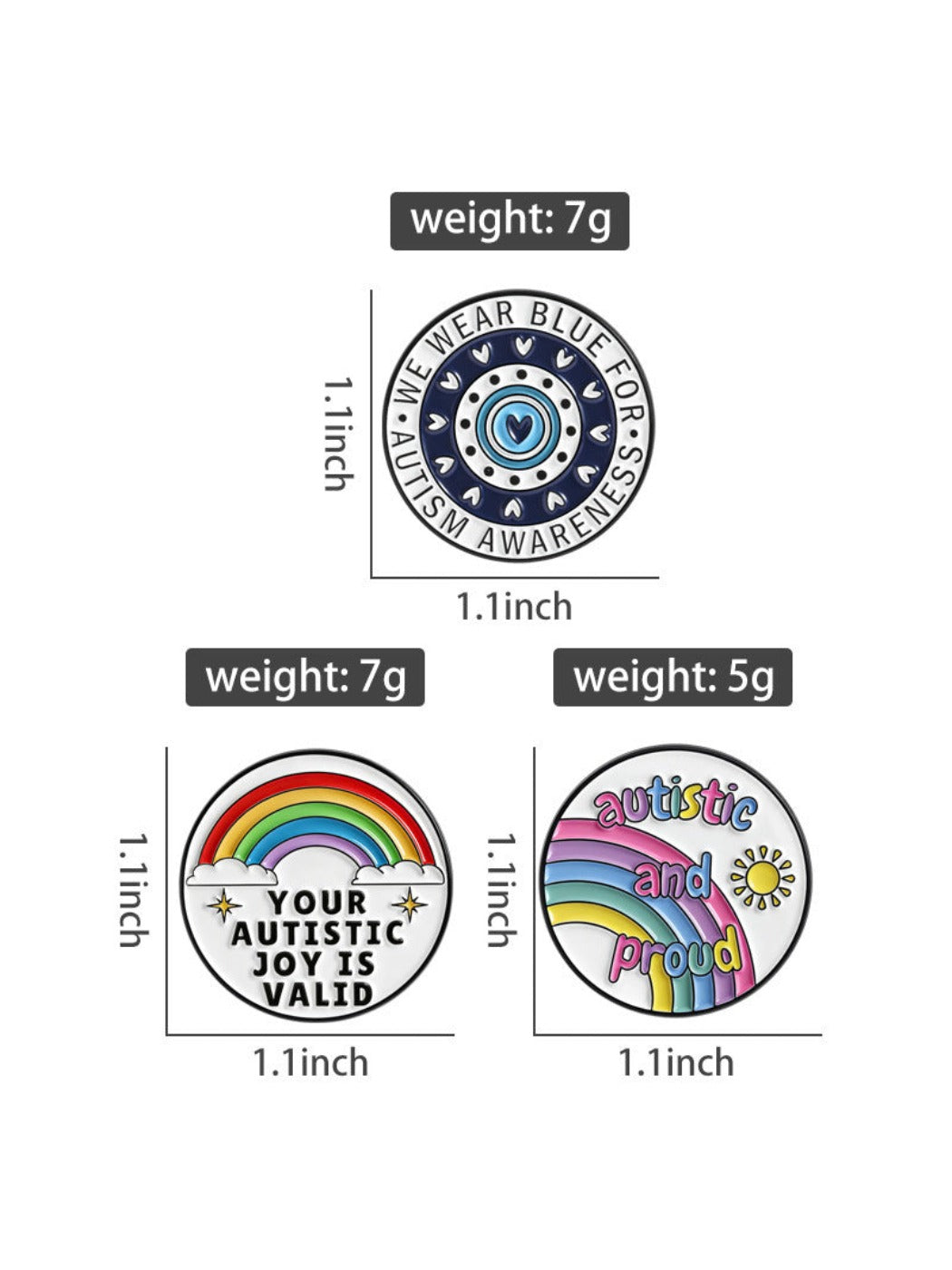 Pinori Comforting Round Comfort Brooch displayed on a flat surface highlighting its round form