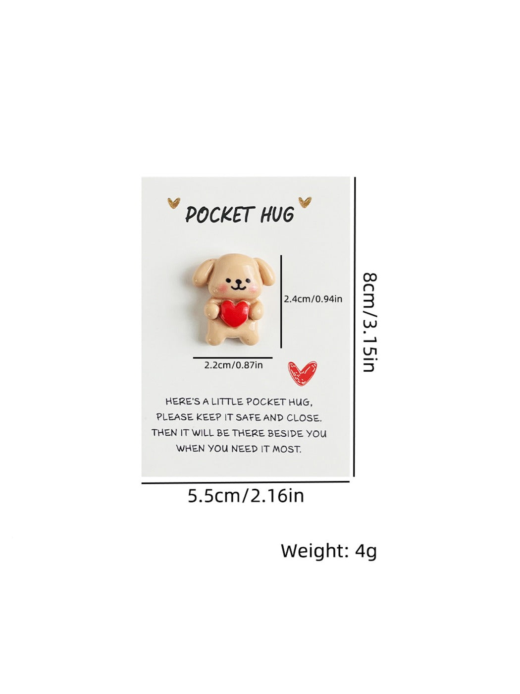 Taphug - Pocket Hug Small Dog Gift for Valentine Anniversary