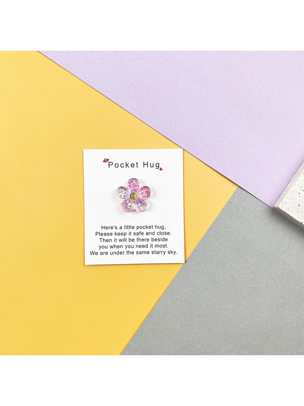 Taphug - Pocket Hug Gradient Flowers pocket hug card and keepsake token view 9