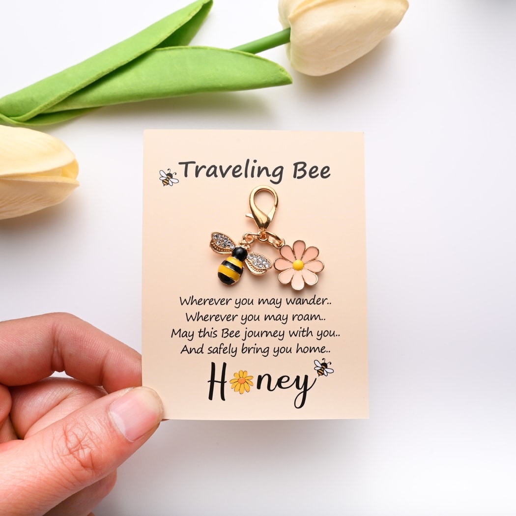 Taphug - Pocket Hug Decorative Bee Flower Keychain