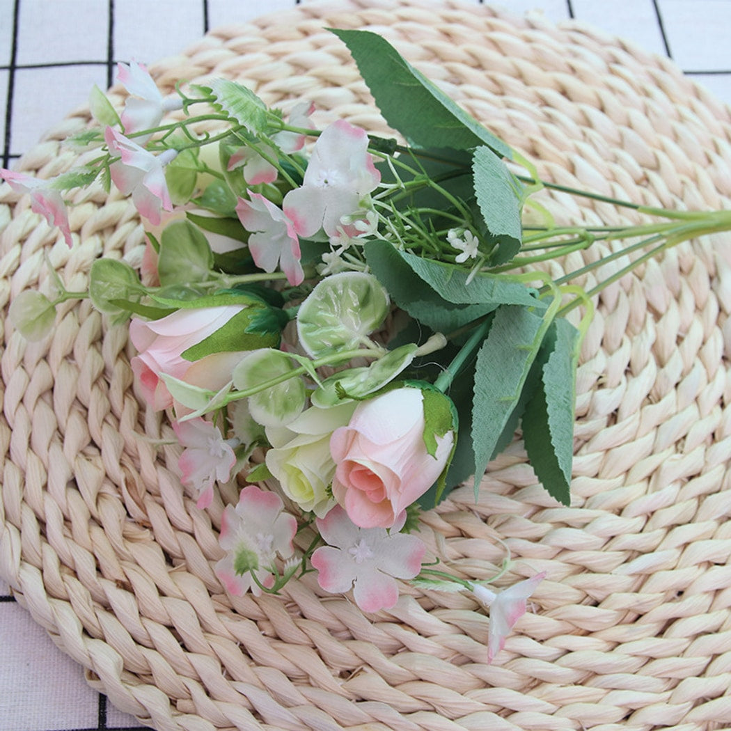 Roselle - Rustic Decorative Artificial Rose Bouquet