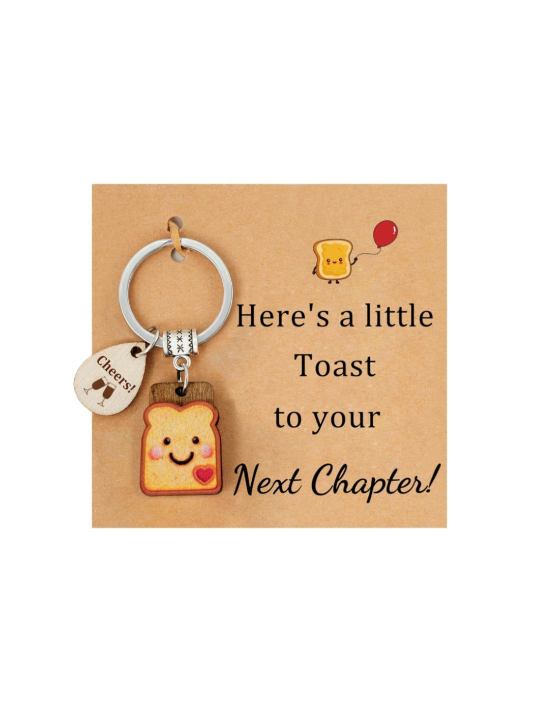 Taphug cute bread cartoon keychain with keyring attached