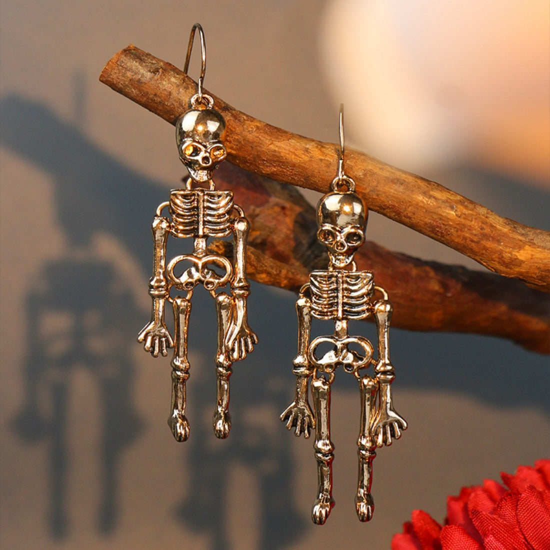 Halloween Punk Skull Drop Earrings