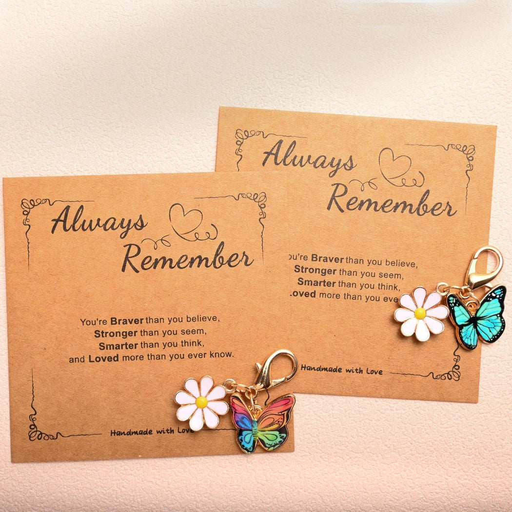Taphug - Pocket Hug Butterfly and Daisy Keychain