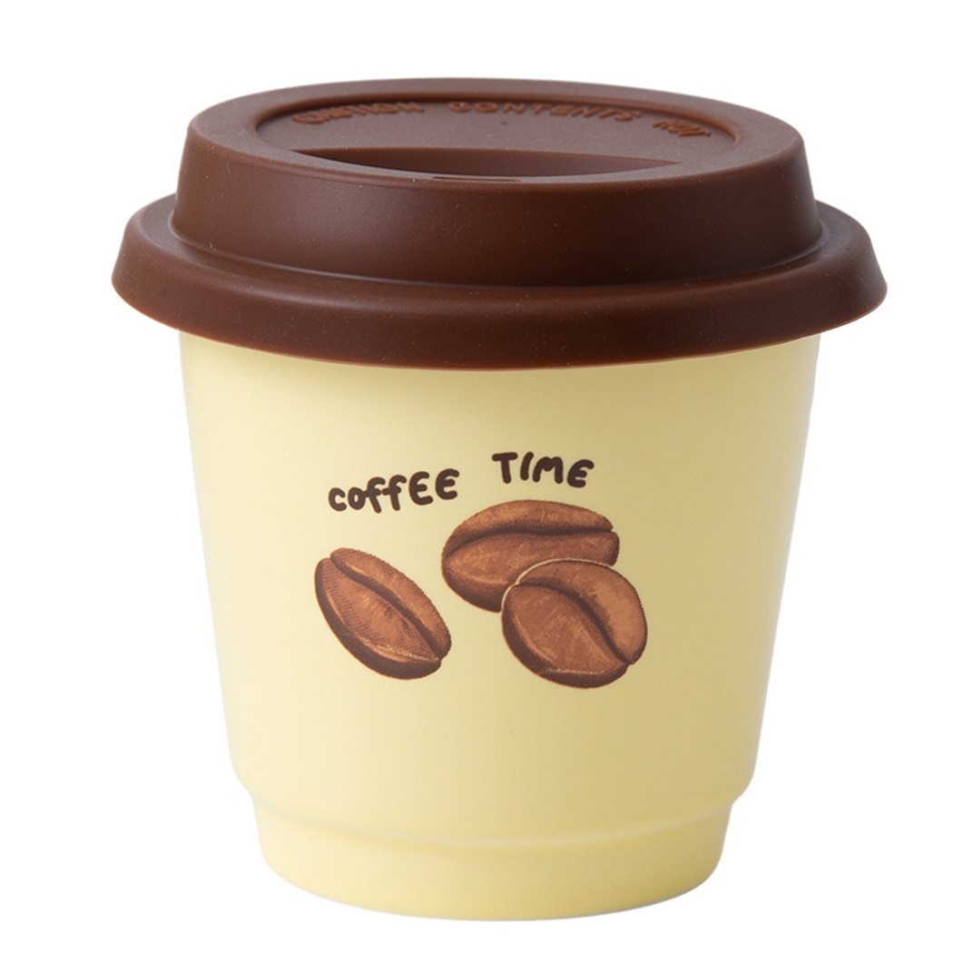 Mivora - Coffee Bean Print Lidded Round Coffee Cup
