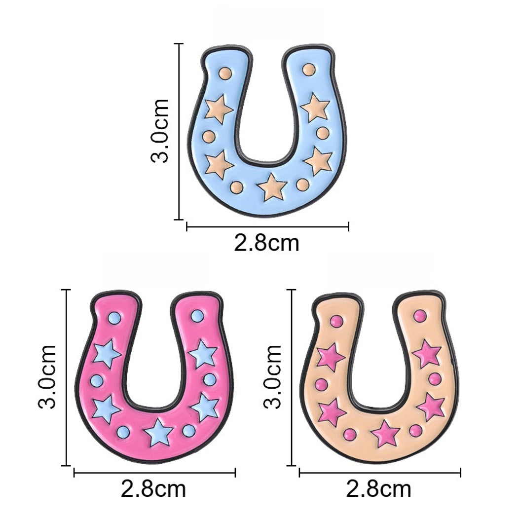 Pinori - Sweet Star Detail Horseshoe Fashion Pin