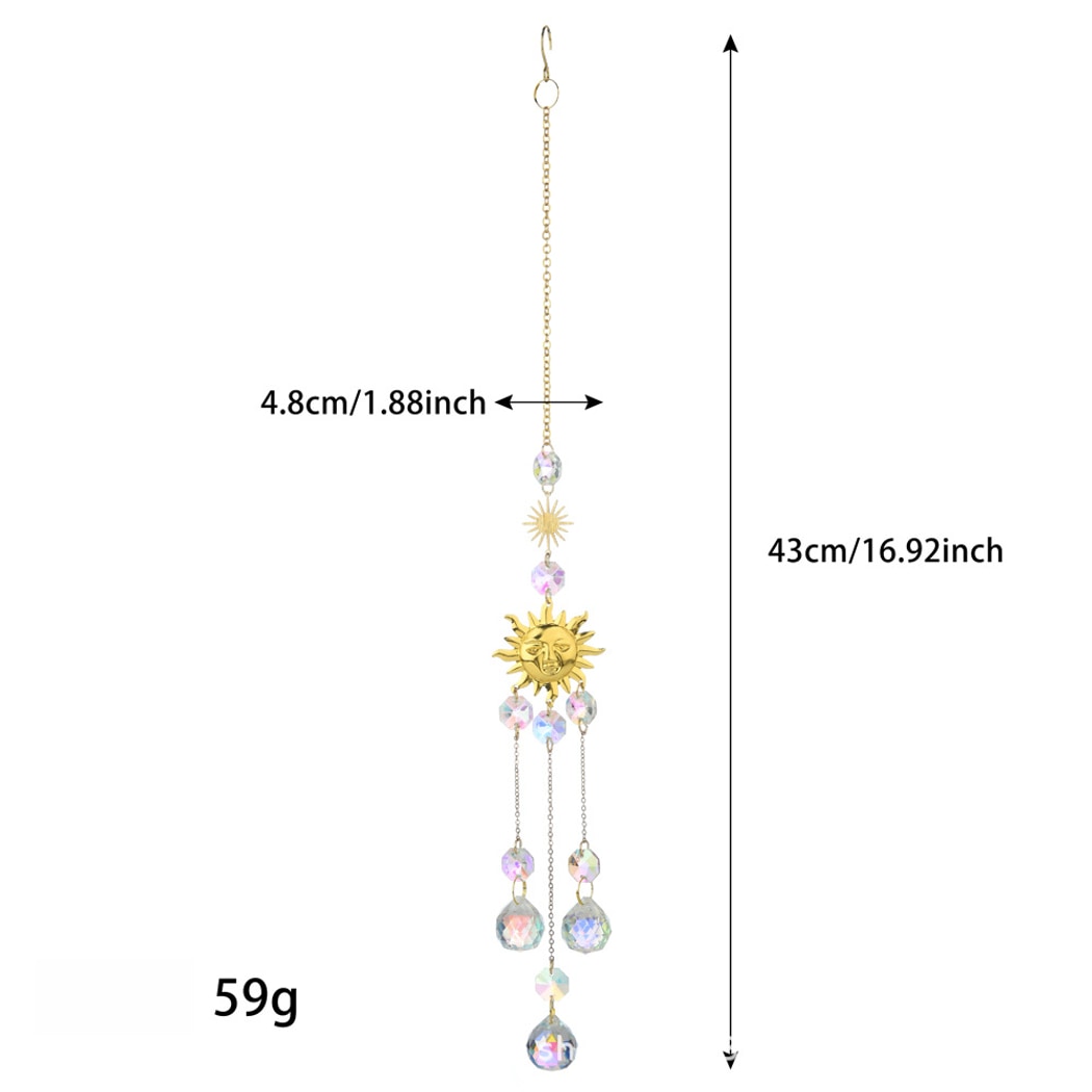 Somnira - Smiley Moon and Sun Theme Suncatcher